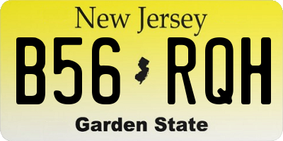 NJ license plate B56RQH