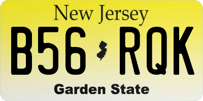 NJ license plate B56RQK
