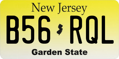 NJ license plate B56RQL