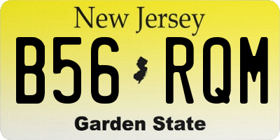 NJ license plate B56RQM