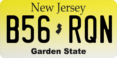 NJ license plate B56RQN