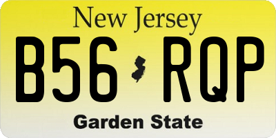 NJ license plate B56RQP
