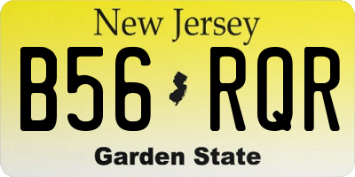 NJ license plate B56RQR