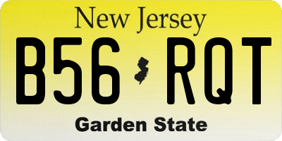 NJ license plate B56RQT