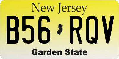 NJ license plate B56RQV