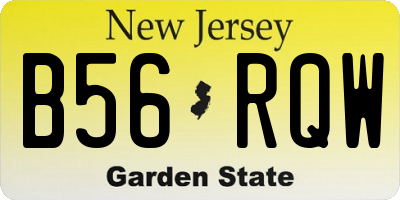 NJ license plate B56RQW