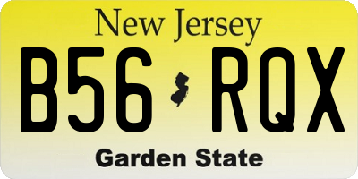 NJ license plate B56RQX