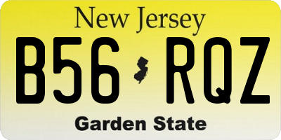 NJ license plate B56RQZ