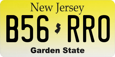 NJ license plate B56RRO