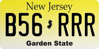 NJ license plate B56RRR