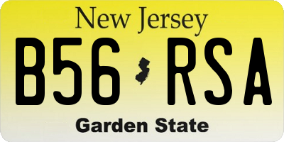 NJ license plate B56RSA