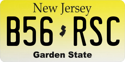NJ license plate B56RSC