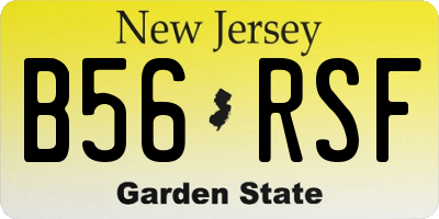 NJ license plate B56RSF