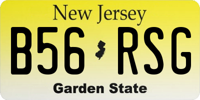 NJ license plate B56RSG