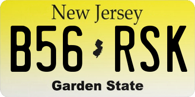NJ license plate B56RSK