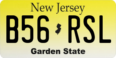 NJ license plate B56RSL