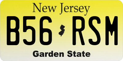 NJ license plate B56RSM