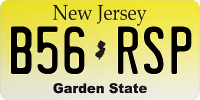 NJ license plate B56RSP