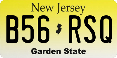 NJ license plate B56RSQ