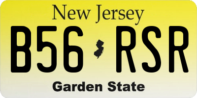 NJ license plate B56RSR
