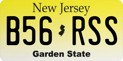 NJ license plate B56RSS