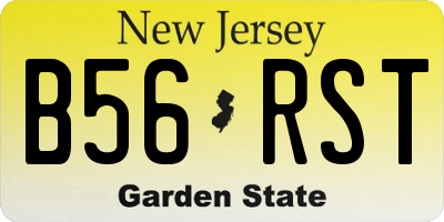 NJ license plate B56RST
