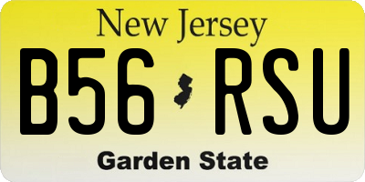 NJ license plate B56RSU