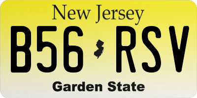 NJ license plate B56RSV