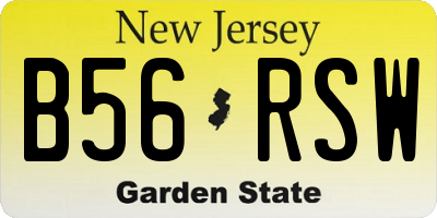 NJ license plate B56RSW
