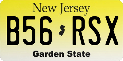 NJ license plate B56RSX