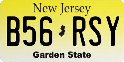 NJ license plate B56RSY