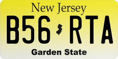 NJ license plate B56RTA