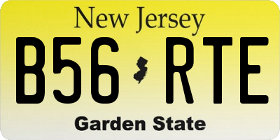 NJ license plate B56RTE
