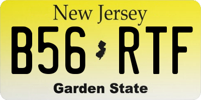 NJ license plate B56RTF