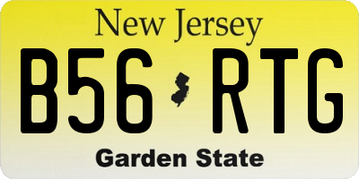 NJ license plate B56RTG