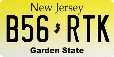 NJ license plate B56RTK