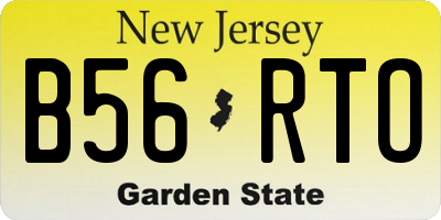 NJ license plate B56RTO