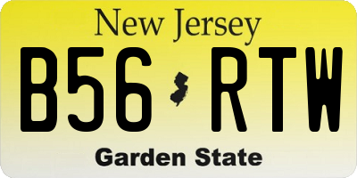 NJ license plate B56RTW