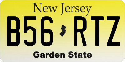 NJ license plate B56RTZ