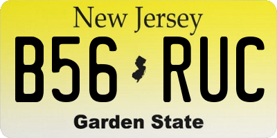 NJ license plate B56RUC