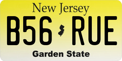 NJ license plate B56RUE