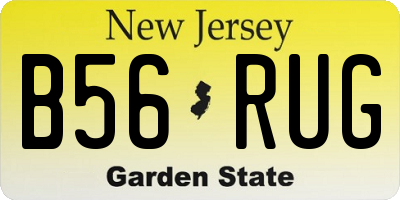 NJ license plate B56RUG
