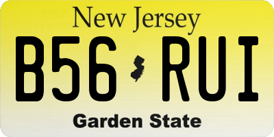 NJ license plate B56RUI
