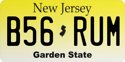 NJ license plate B56RUM