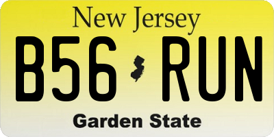 NJ license plate B56RUN