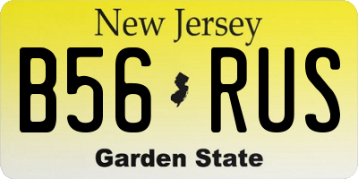 NJ license plate B56RUS
