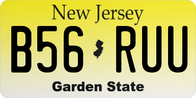 NJ license plate B56RUU