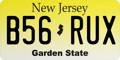 NJ license plate B56RUX