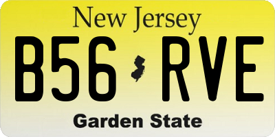 NJ license plate B56RVE