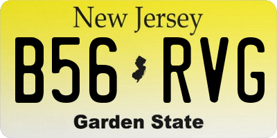 NJ license plate B56RVG